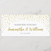 Gold Confetti Wedding Seating Chart | Aangepaste k Programma (Voorkant)
