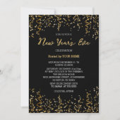 Gold Conffeti Black Elegant Invitation du Nouvel A (Devant)