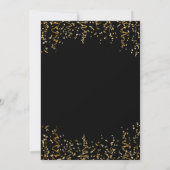 Gold Conffeti Black Elegant Invitation du Nouvel A (Dos)