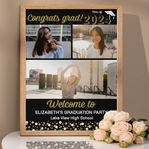 Gold Congrats 3e année photo collage Affiche de bi