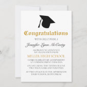 Gold Congrats Afstuderen Uitnodiging (Voorkant)