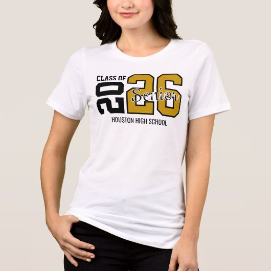 Gold Congrats Graduation  Tri-Blend Shirt (Voorkant)