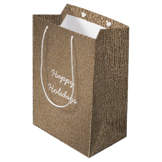 Gold Copper Medium Cadeauzakje (Achterkant Gekanteld)