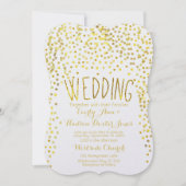 Gold Copper  Typography Wedding Invitation Kaart (Voorkant)