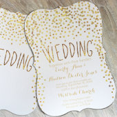 Gold Copper  Typography Wedding Invitation Kaart