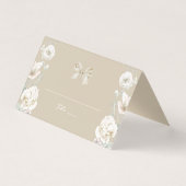 Gold Coquette Bow Floral Mariage Numéro de table (Front)