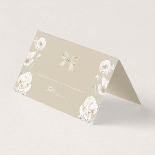 Gold Coquette Bow Floral Mariage Numéro de table (Front)