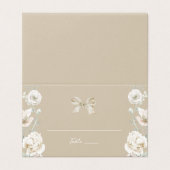 Gold Coquette Bow Floral Mariage Numéro de table (Outside Unfolded)