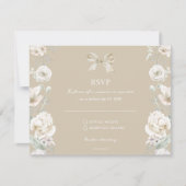 Gold Coquette Bow Floral Wedding RSVP (Devant)