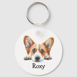 Gold Corgi gepersonaliseerd thema Sleutelhanger