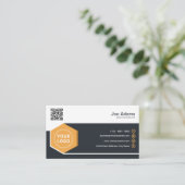 Gold Corporate Professional QR-code scanbaar Visitekaartje (Staand voorkant)
