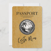 Gold Costa Rica Passport Uitnodiging voor een brui (Achterkant)