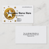 Gold Country Western Stars Design Carte de visite (Devant / Derrière)