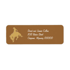 Gold Cowboy Bucking Horse Etiket