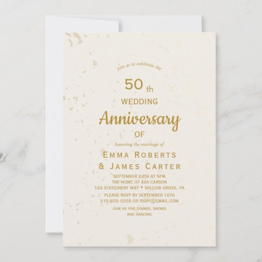 Gold & Cream 50ste Jubileum Kaart (Voorkant)