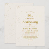 Gold & Cream 50ste Jubileum Kaart (Voorkant / Achterkant)