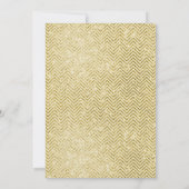 GOLD CREAM BLACK CHEVRON WEDDING INVITATION KAART (Achterkant)