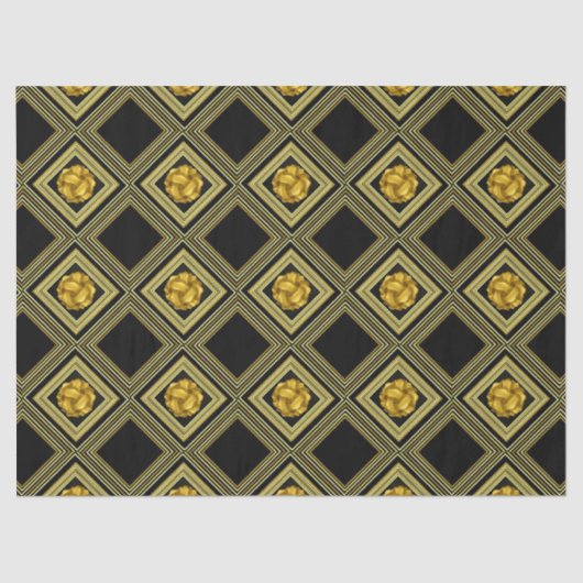 Gold Cream Black Geometric Decoupage Tissuepapier (Voorkant)