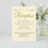 Gold & Cream  Border Bruiloft Receptie Informatiekaartje (Staand voorkant)