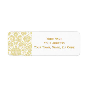 Gold Cream Damask Adresetiketten Etiket