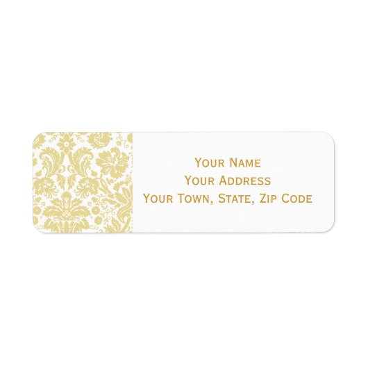 Gold Cream  Damask Adresetiketten Etiket (Voorkant)