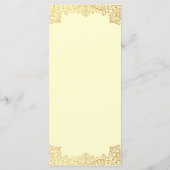  Gold Cream Elegant Script Antiek bruiloft Menu (Achterkant)