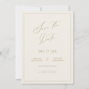 Gold & Cream Enregistrer le Faire-part Mariage dat