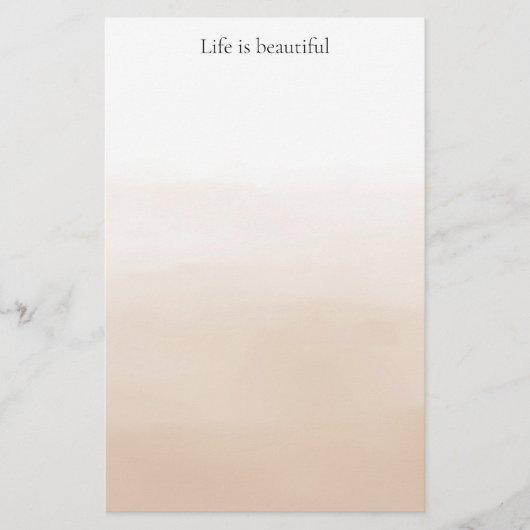 Gold Cream Peach Ombre Briefpapier (Voorkant)