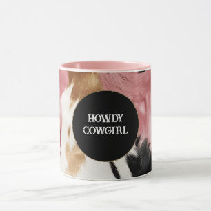 Gold Cream Roze Zwart Cowgirl Koeienhuid Mok