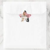 Gold Cream Roze Zwart Cowgirl Koeienhuid Ster Sticker (Tas)