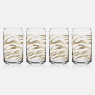 Gold Cream Zebra afdrukken Blikvorm Glas