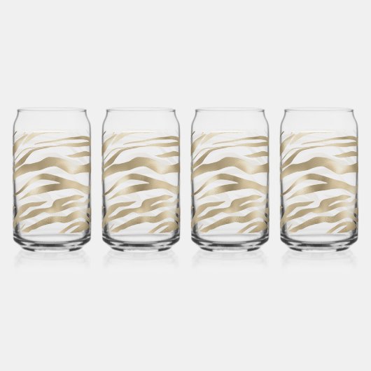 Gold Cream Zebra afdrukken Blikvorm Glas (Voorkant)