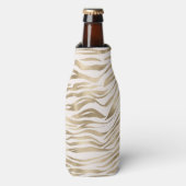 Gold Cream Zebra afdrukken Flesjeskoeler (Fles Voorkant)
