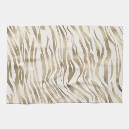 Gold Cream Zebra afdrukken Theedoek (Horizontaal)
