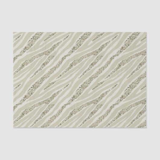 Gold Cream Zebra Print Glitter Tissuepapier (Voorkant)