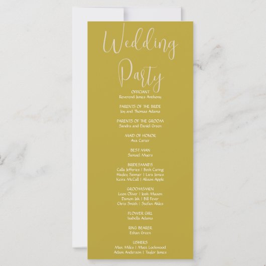 Gold Crescent Moon Celestial Gold Wedding Program (Achterkant)