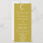 Gold Crescent Moon Celestial Gold Wedding Program (Voorkant)