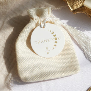Gold Crescent Moon Wedding Favor Labels