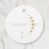 Gold Crescent Moon Wedding Favor Labels (Voorkant)