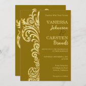 Gold Crest bruiloft uitnodiging (Voorkant / Achterkant)