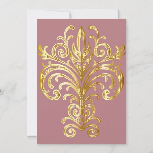 Gold Crest bruiloft uitnodiging (Achterkant)