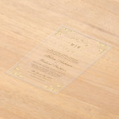 Gold Crest Monogram  Lijst bruiloft Acryl Uitnodigingen (Laagn)