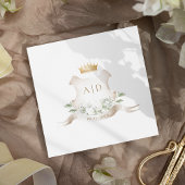 Gold Crest Royal Crown Bruiloft Monogram Servet