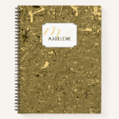 Gold CrFolie Monogrammed Girly School Notitieboek (Voorkant)
