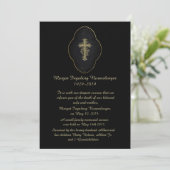 Gold Cross Black Death Announcement Card Aankondiging (Staand voorkant)