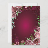 Gold Cross Burgundy Rozen Baptisme Kaart (Achterkant)