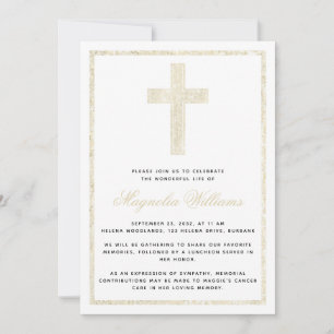 Gold Cross Celebration of Life Memorial Service Kaart
