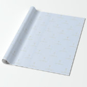 Gold Cross en Laurels in Light Blue Cadeaupapier (Uitgerold)