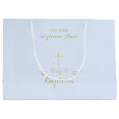 Gold Cross en Laurels in Light Blue Large Cadeautasje (Achterkant)