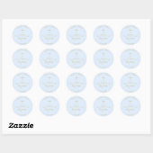 Gold Cross en Laurels in Light Blue Ronde Sticker (Vel)